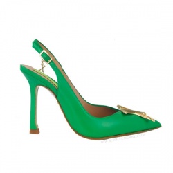 Zapato destalonado verde XREBBELS
